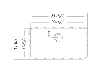 31 inch Stainless Steel Flush Mount Large Single Bowl Kitchen Sink - Essen TZ R746 - Sink Depot
